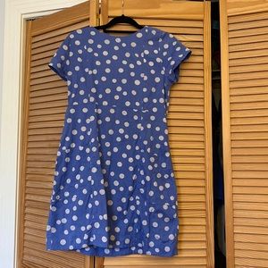 Cheerful blue cotton dress. A bit retro looking.